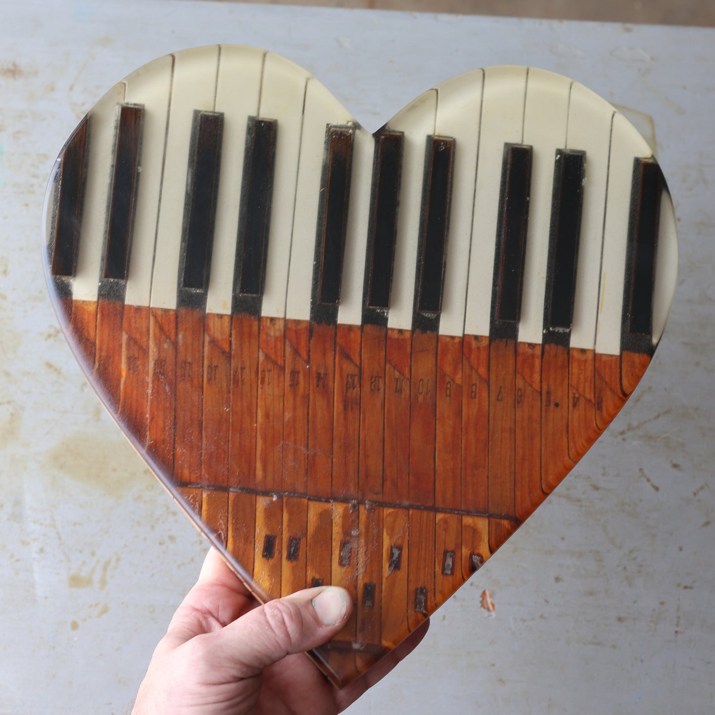 Piano Key Heart Art