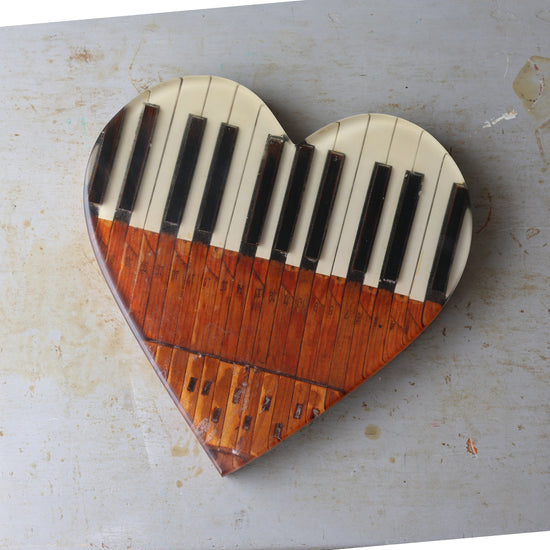 Piano Key Heart Art