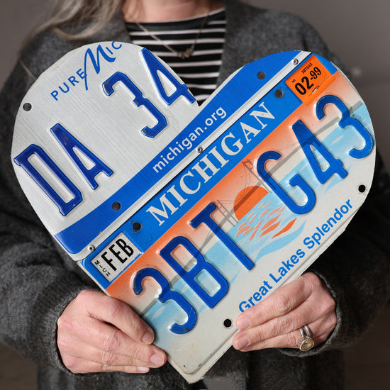 Michigan Love License Plate Heart