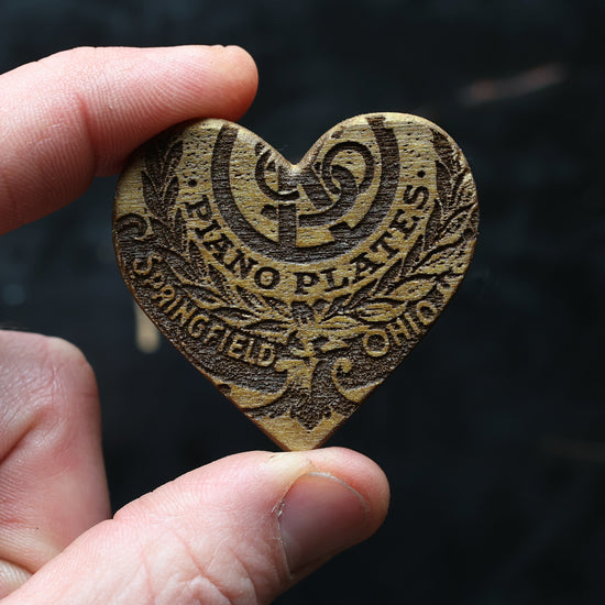 Engraved Piano Wood Hearts