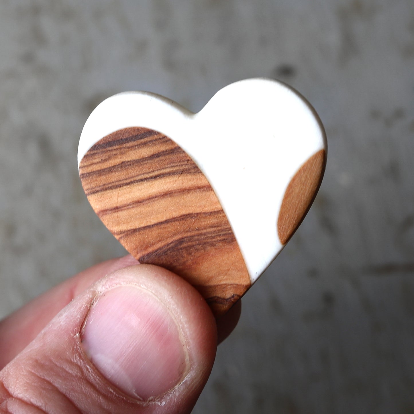 Reclaimed Olive & Resin Heart Pins