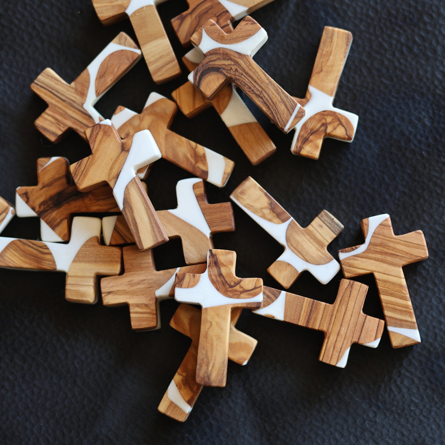 Reclaimed Olive & Resin Pocket Crosses