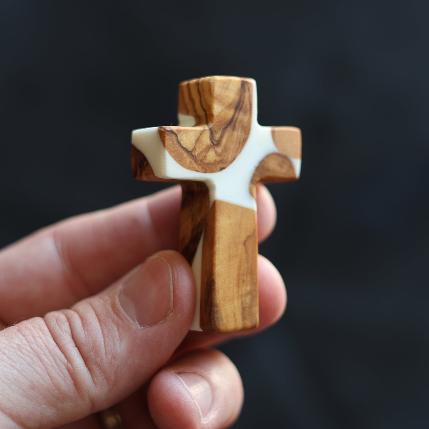 Reclaimed Olive & Resin Pocket Crosses