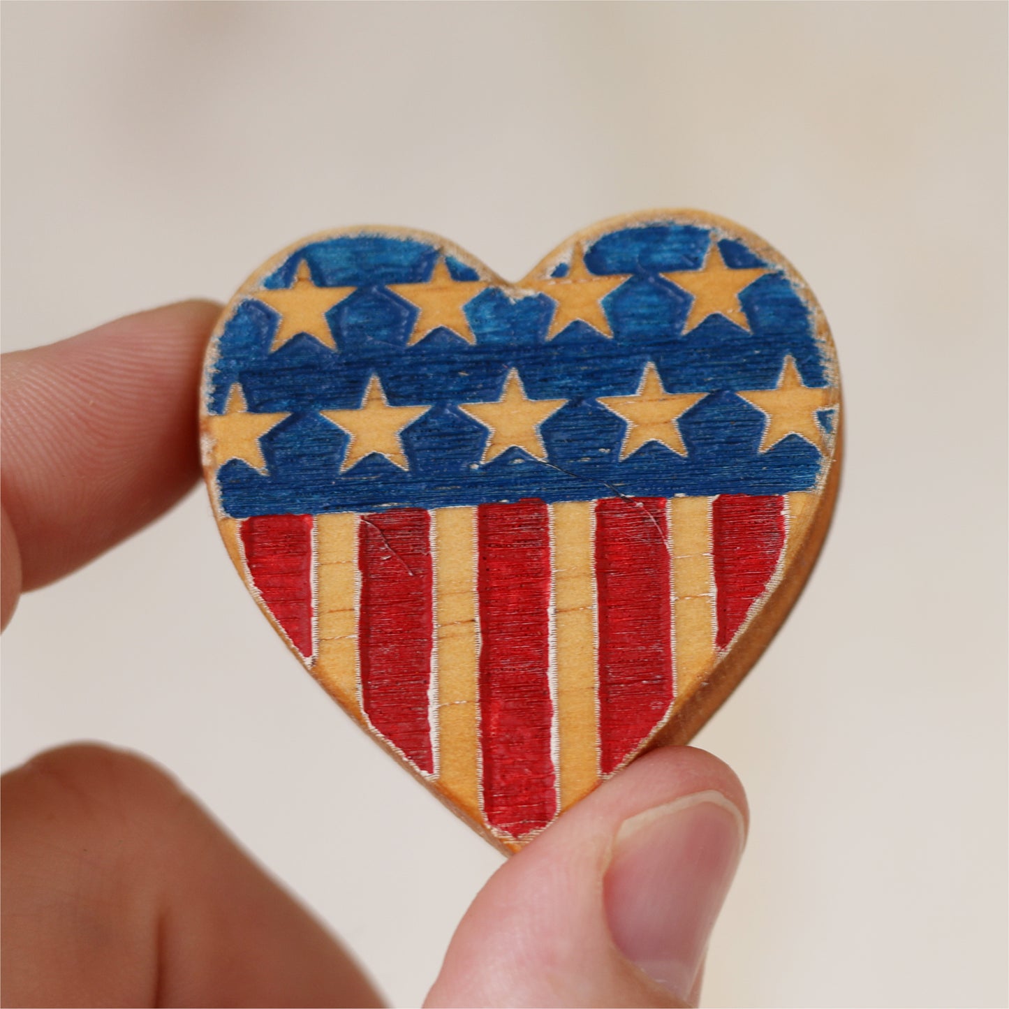 Patriotic Engraved Hearts