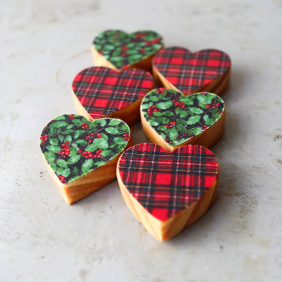 Christmas Hearts :: Fabric Covered