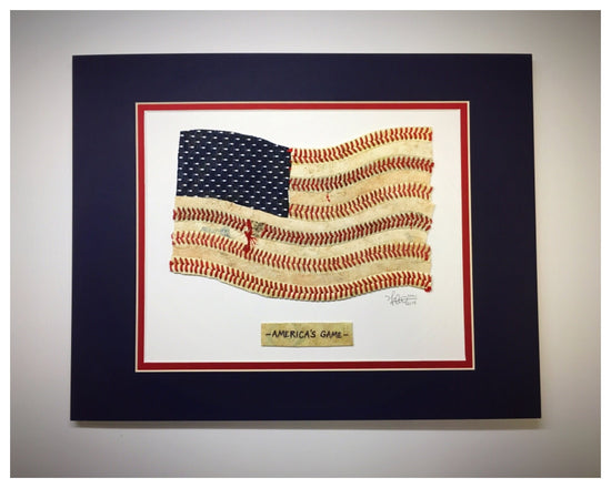 “America’s Game” Original Artwork - Navy Red Unframed