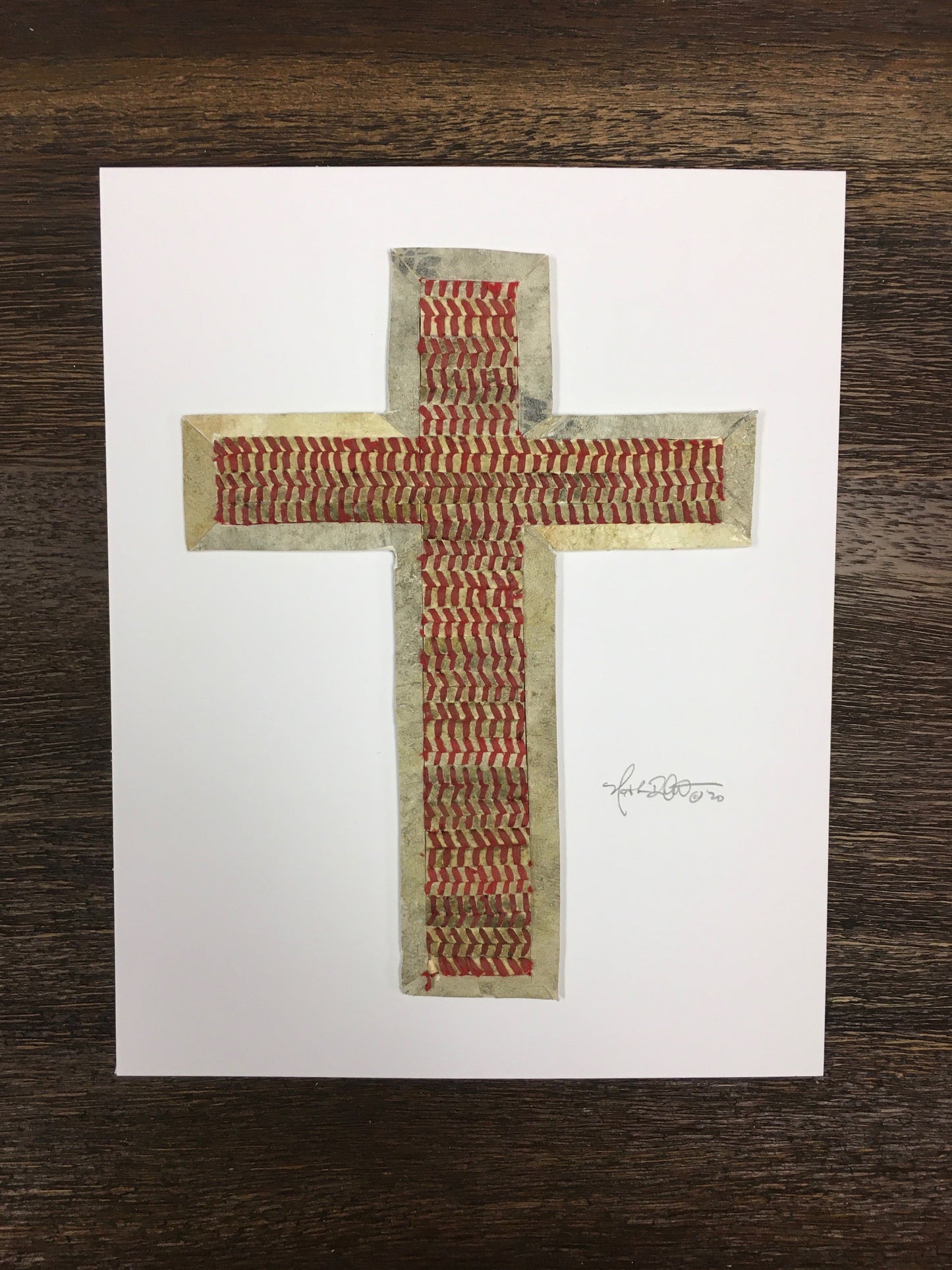 "Traditional Cross" Original Baseball Artwork