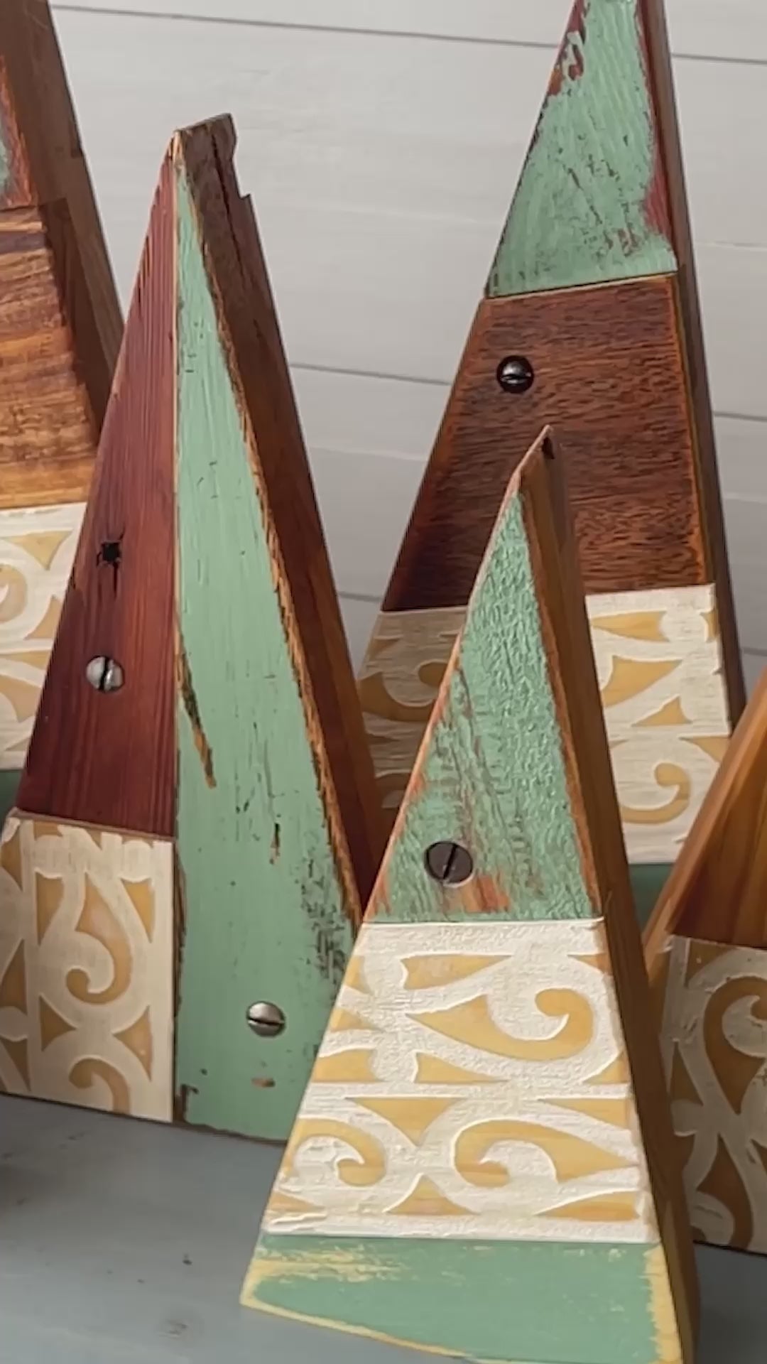 Load and play video in Gallery viewer, Reclaimed Wooden Christmas Trees
