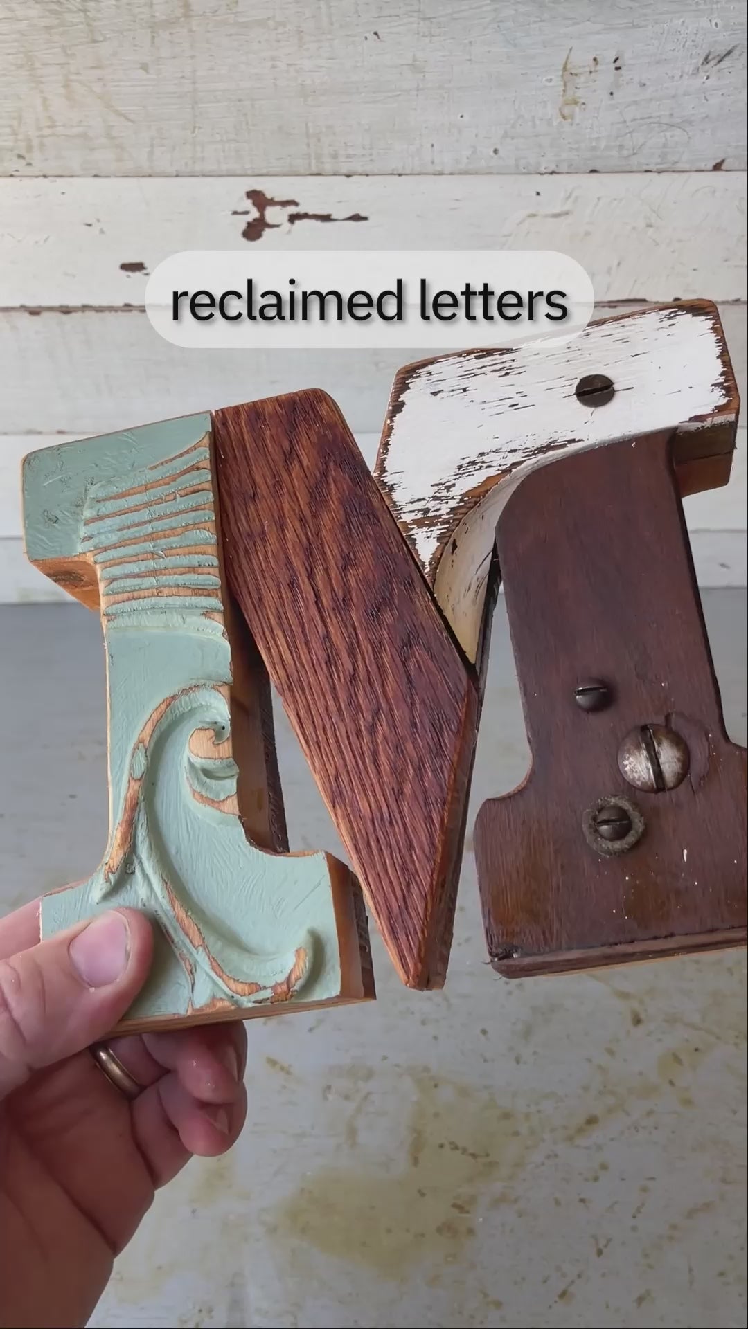 Load and play video in Gallery viewer, Reclaimed Wooden Letters
