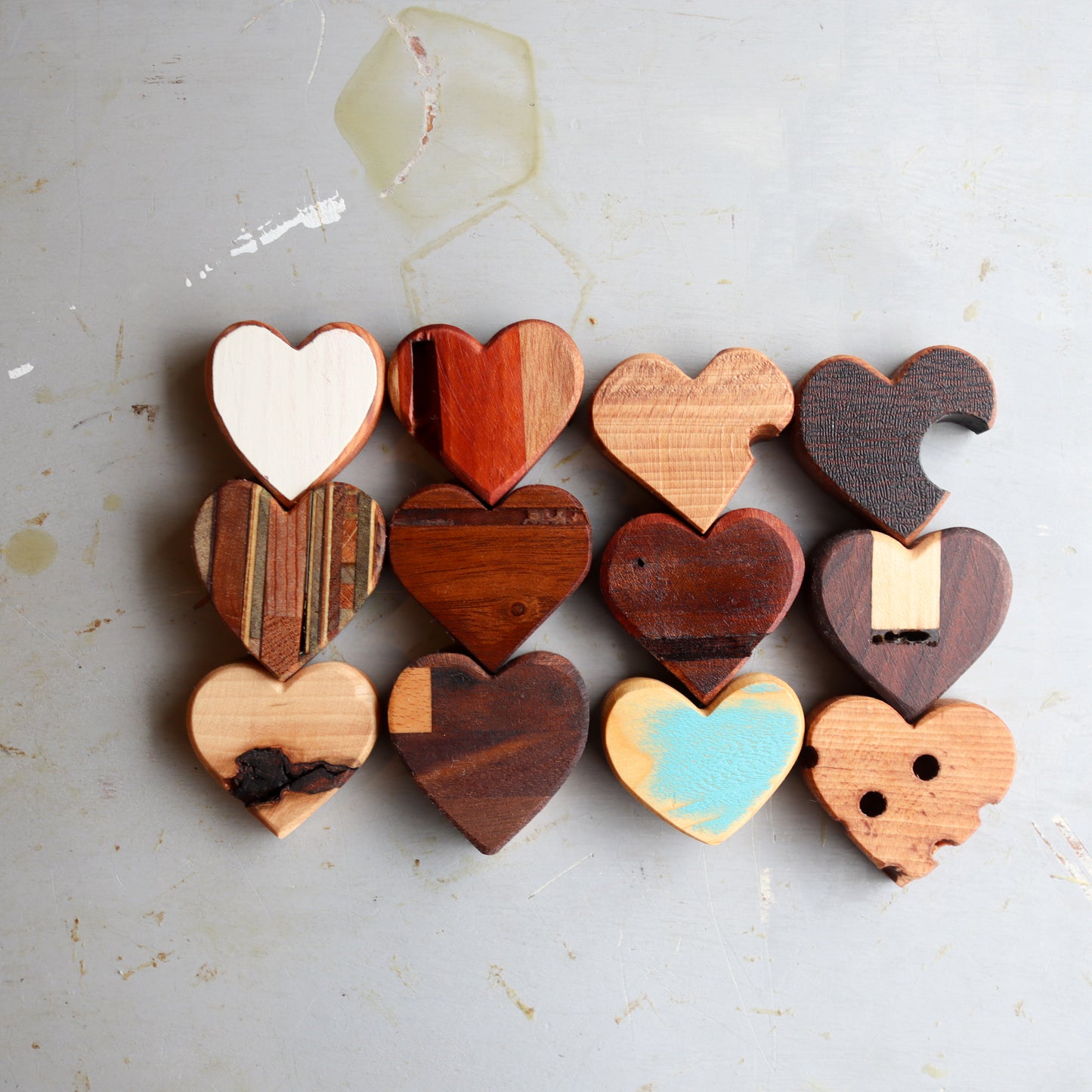 Imperfect Wooden Hearts