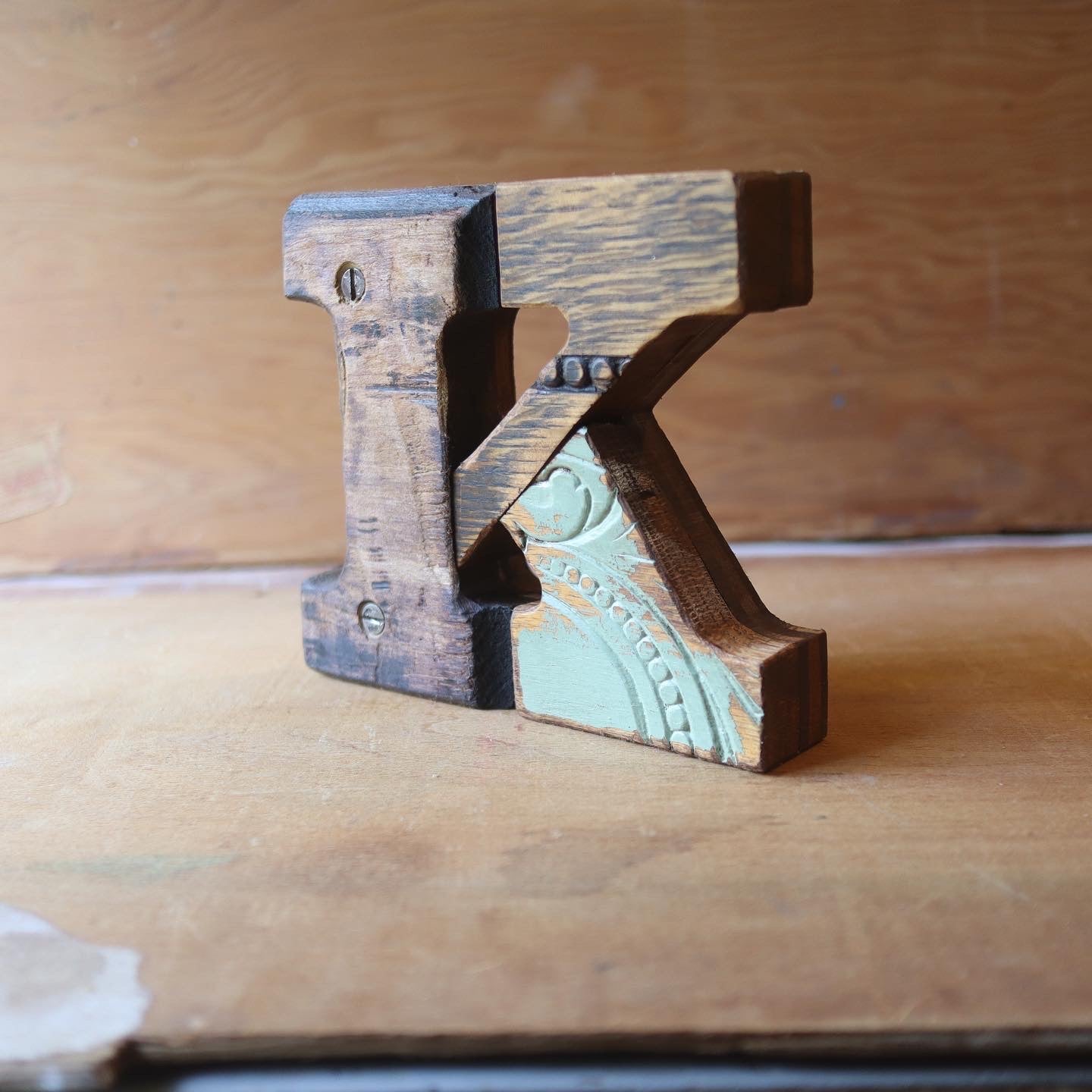 Reclaimed Wood Letter K