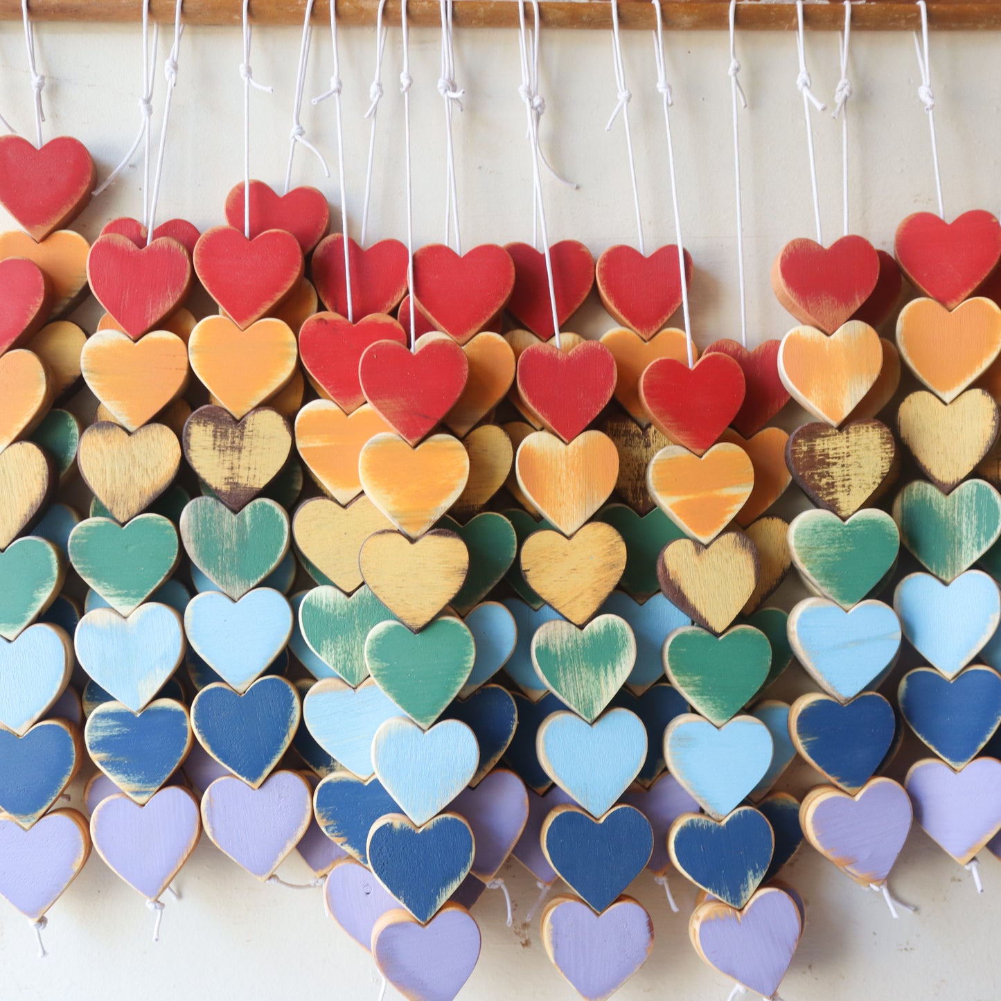 Rainbow Strings With Heart Shapes