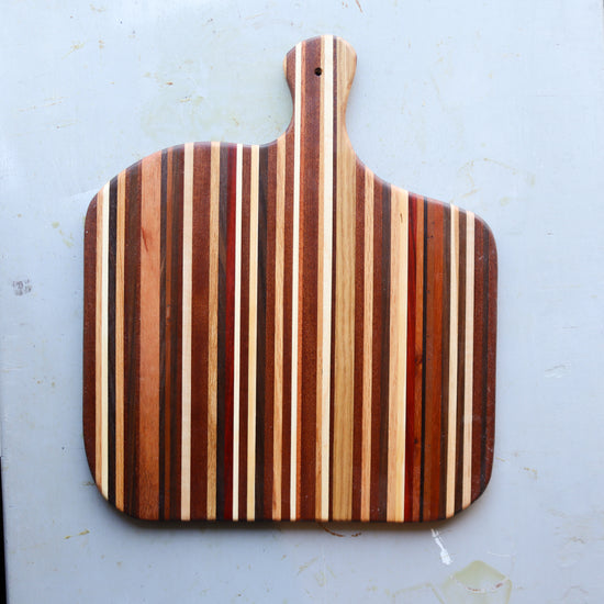 Large Striped Wood Cutting Board