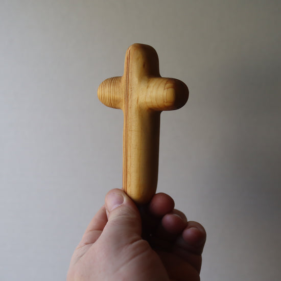 Load image into Gallery viewer, Hand-carved Wooden Prayer Cross
