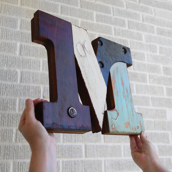 Large Reclaimed Wood Letter M