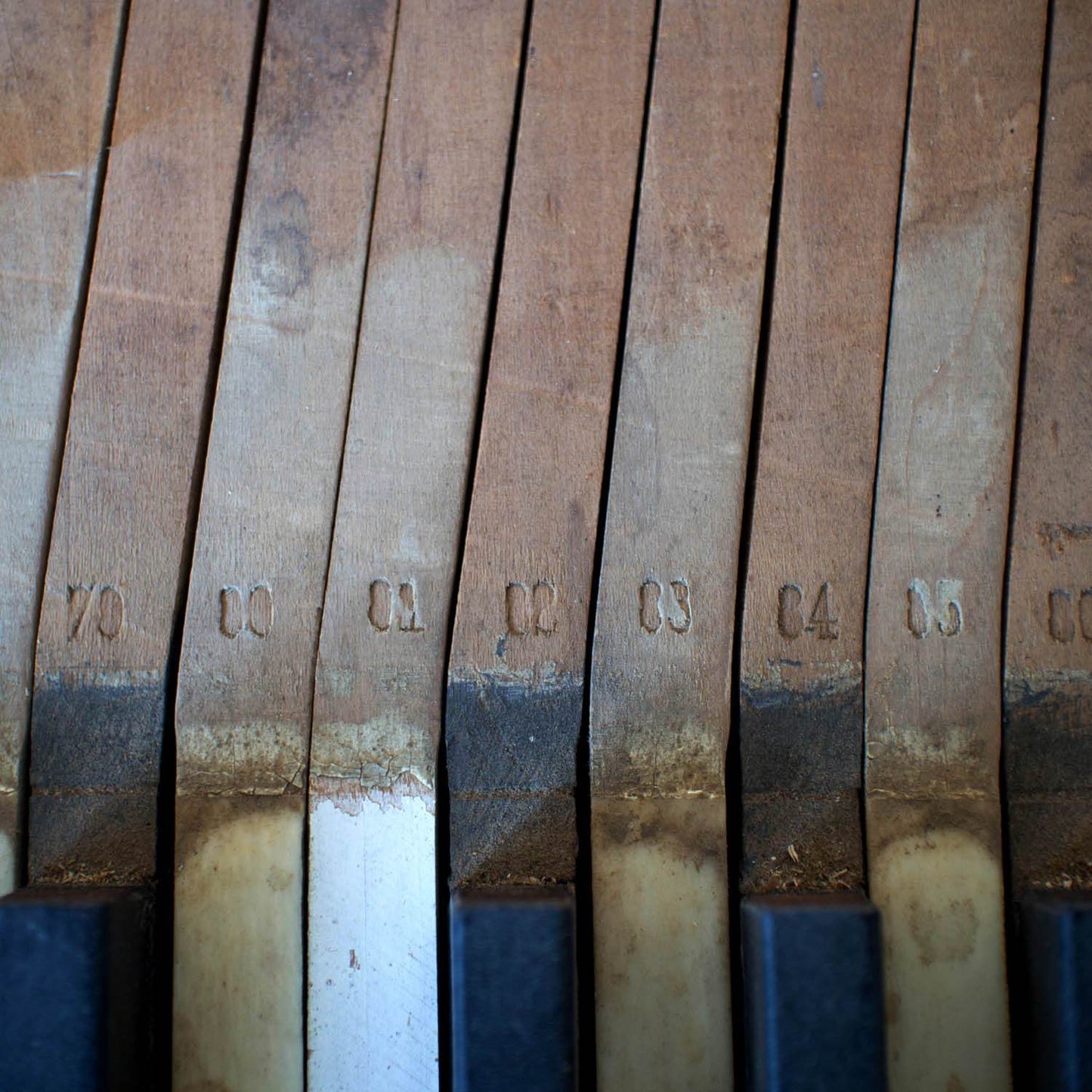 Hand-Stamped Piano Keys