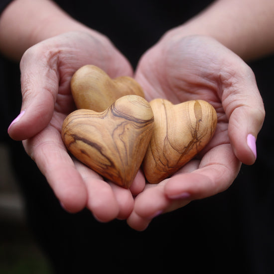 Load image into Gallery viewer, Olive Wood Hearts
