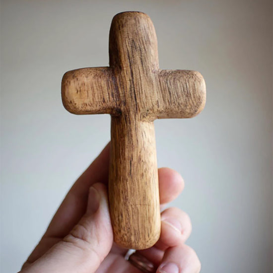 Load image into Gallery viewer, Hand-carved Wooden Prayer Cross
